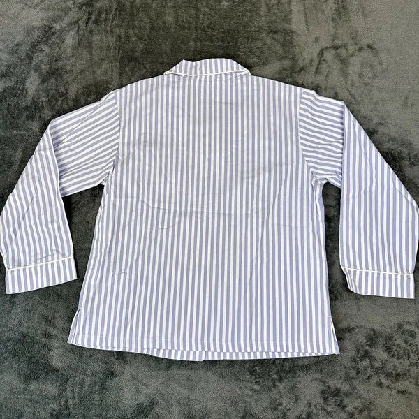 Bed Head 2pc Pajama Set Size Medium Blue Stripe Relax Fit Long Sleeve Women NWT