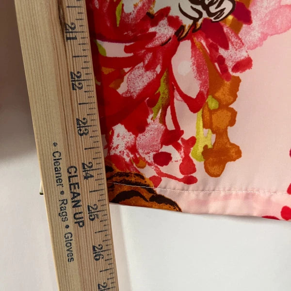 Natori Pajama Set Satin Large Watercolor Tiger Asian Floral Pullover Top Pants