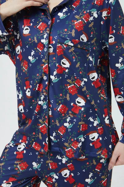 Peanuts Charlie Brown Women Pajama Sets Long Sleeve Full-Length Bottom Large