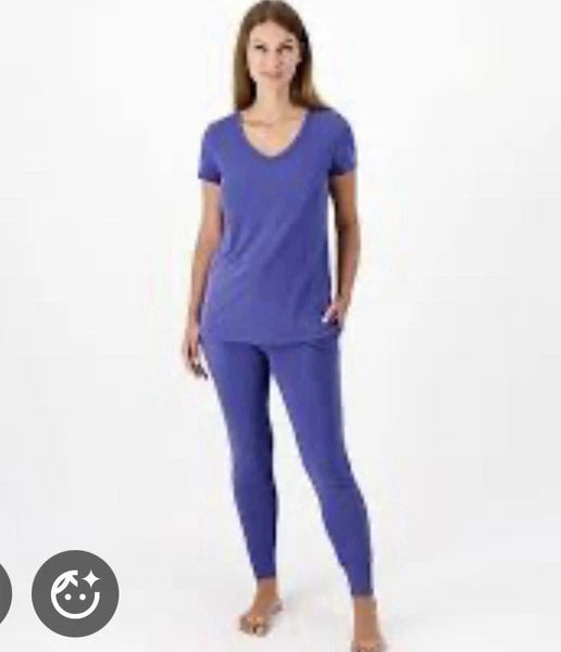 Lusome Everyday V-neck Top and Joggers Pajama Set Pink  - Medium