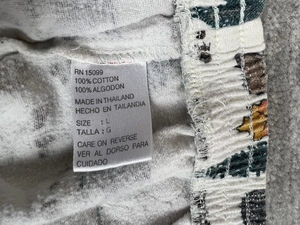 Personal Identity Intimates Pajama Suit Large White Bear Forest Print Two Piece