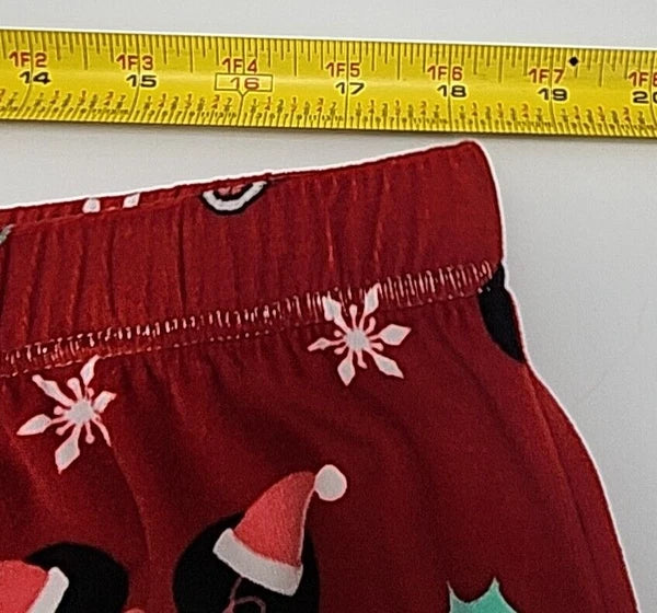 Disney Mickey Mouse Pajama Set Size XL Christmas Holiday Red Shirt Jogger Pant