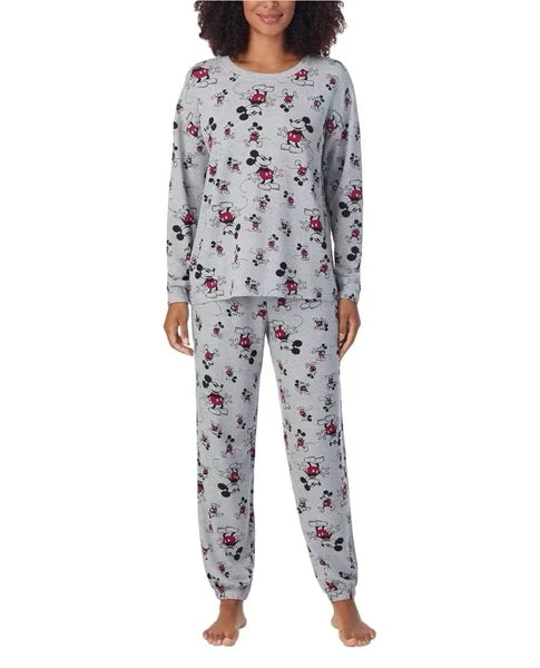 Disney Character Womens Fleece Soft Cozy Jogger 2-Piece Lounge Gray S M L Mickey