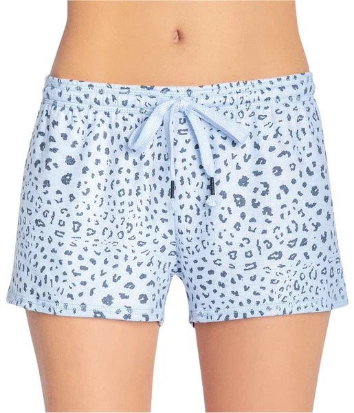 P.J. Salvage Womens Cheetah on Blue Pajama Shorts