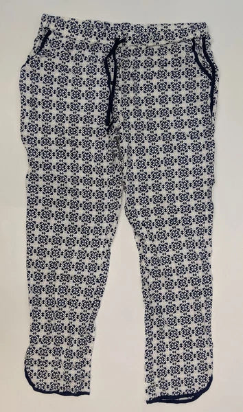 ASOS Womens Pajama Set Shirt and Pants White Blue Size 10
