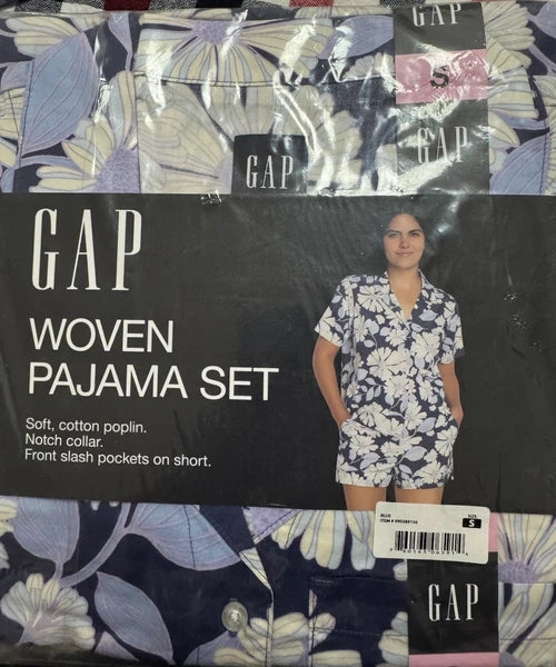 Gap Women's Lightweight Breathable Relaxed Fit 2-Piece Woven Pajama Set Small