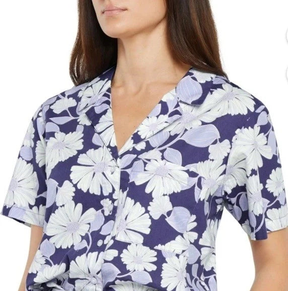 Gap Women's Lightweight Breathable Relaxed Fit 2-Piece Woven Pajama Set Small