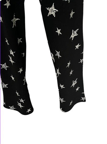 M&S COLLECTION BLACK PURE COTTON STAR PRINT PYJAMA SET