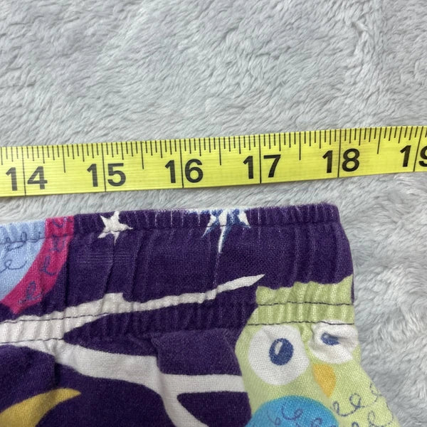 Nick & Nora Owl Pajama Set Womens XL Purple Flannel Top Bottoms Starry Night