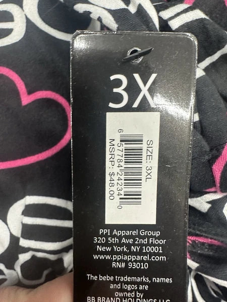 Women's BEBE Soft Black Pajama Set Size 3X