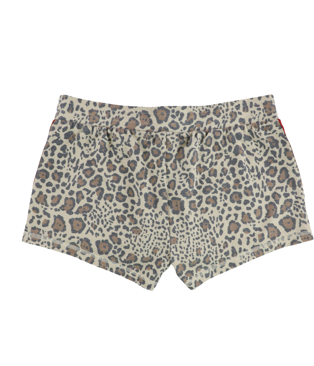 P.J. Salvage Womens Cheetah & Red Stipes Pajama Shorts