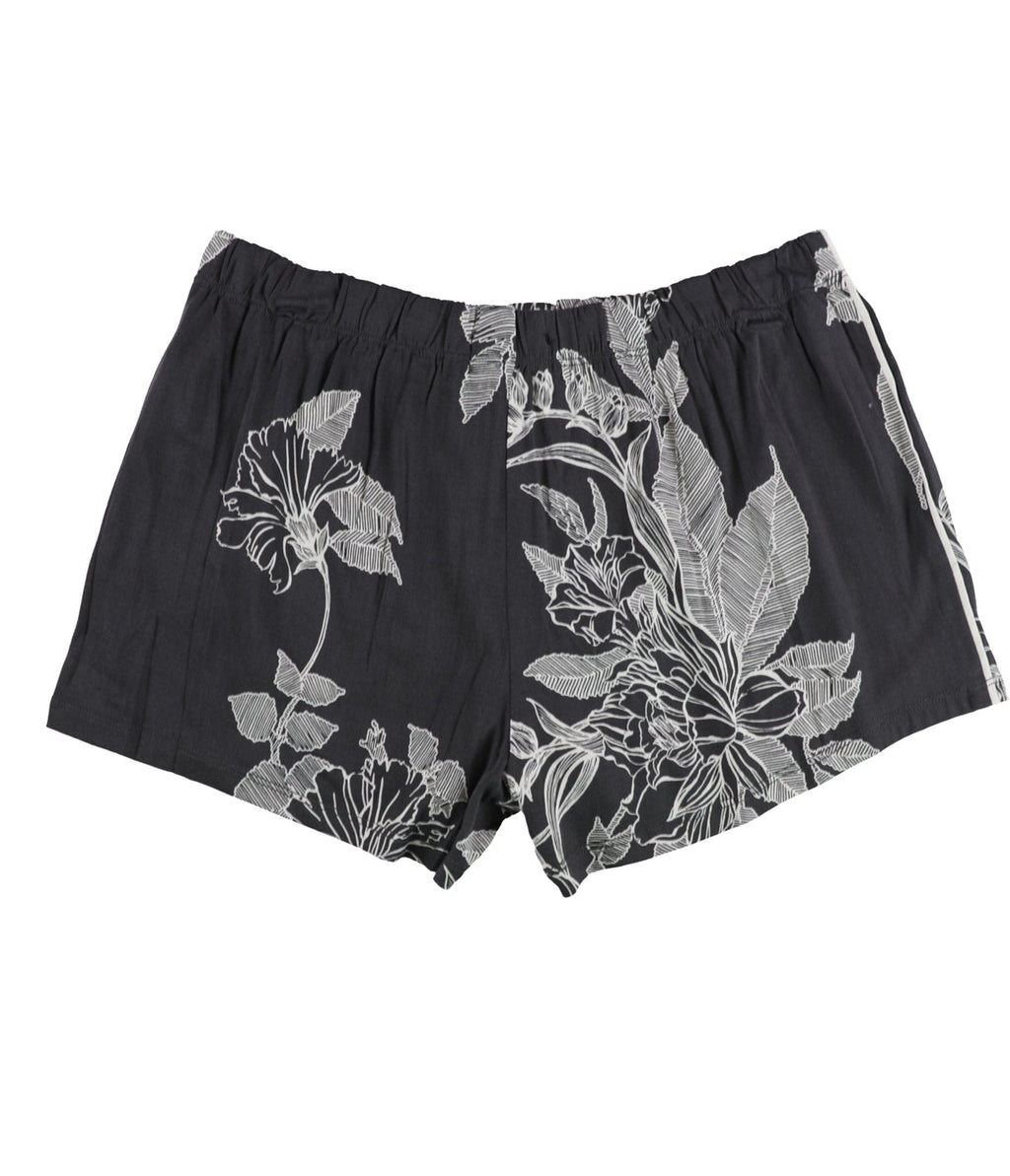 P.J. Salvage Womens Floral Print Pajama Shorts, charcoal, S
