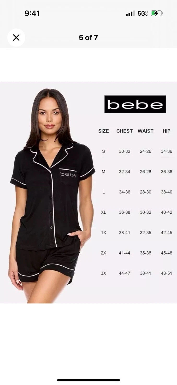 Women's BEBE Soft Black Pajama Set Size 3X