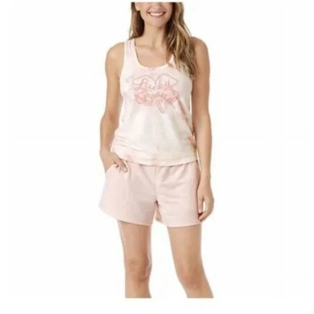 NWT Lucky Brand Women's 3 Piece Button Front Pajama Set Size M Pink $85 8HL115