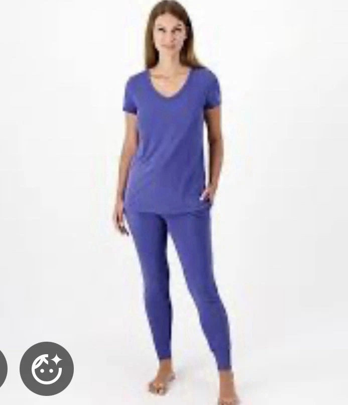 Lusome Everyday V-neck Top and Joggers Pajama Set Pink  - Medium