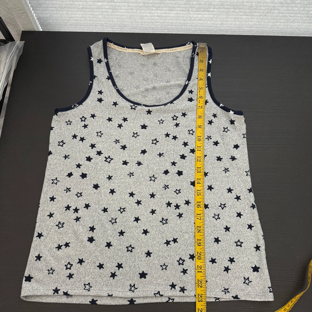 Lucky Brand Blue Gray Star Print Tank Shorts Sleepwear Set Women's Size Medium