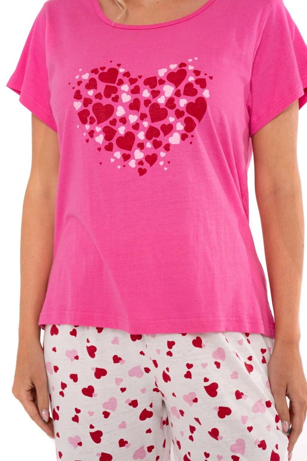 Suzy & Me Ladies 100% Cotton Jersey Crop Leg Pyjama