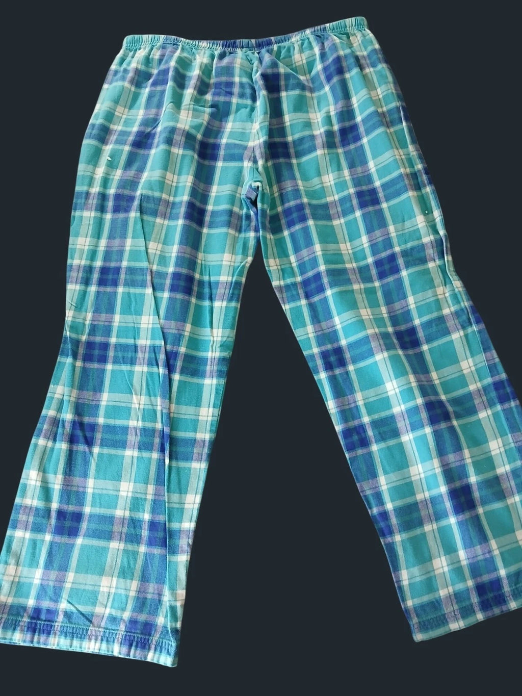 Pajamagram Green Blue Plaid Flannel Pajama Set Size L Long Sleeve Shirt  Pants