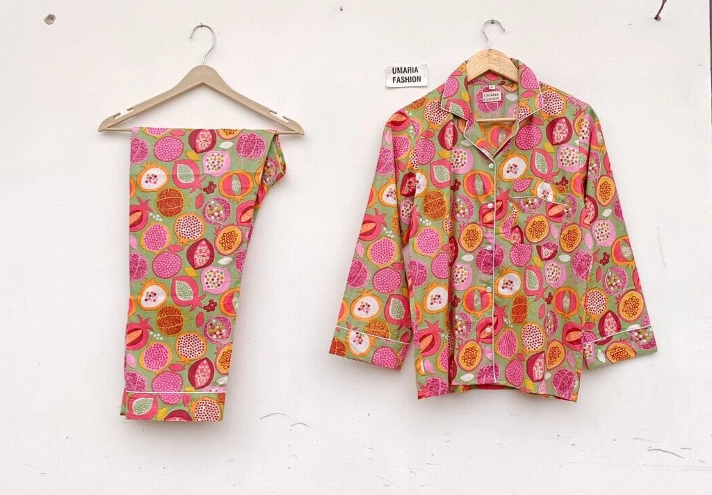 NEW 100% Organic Cotton Long PJ SET Long Sleeve Women Pajama Set  Size S/M/L/XL