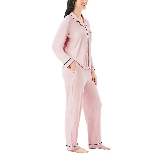 Member's Mark Women's Notch Collar Pajama Set Size XL Vintage Pink