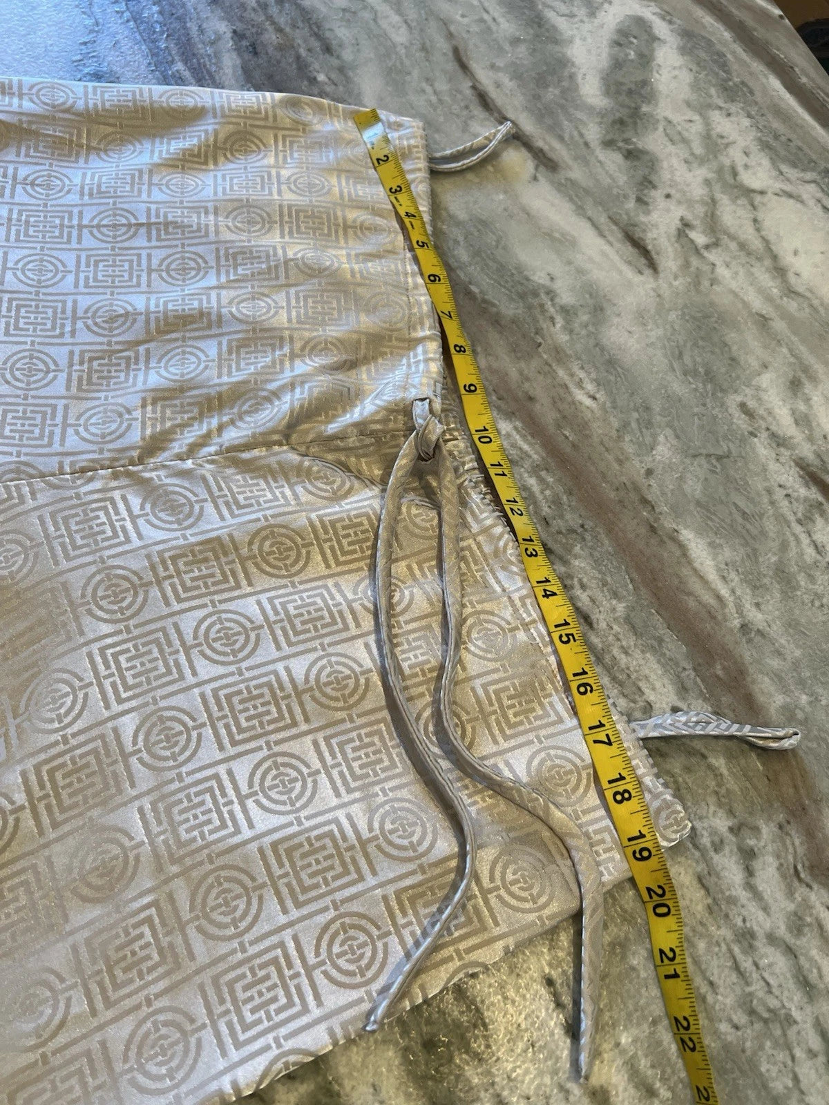 Natori XL Womens 2PC Infinity Tan Pajama Set Asian Print Cropped Pants READ