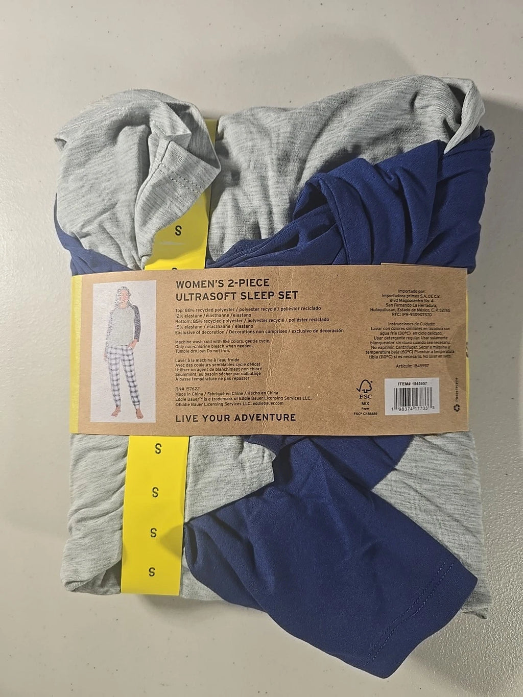 Eddie Bauer Women's 2-Piece Sleep Set Ultrasoft Blue Size S