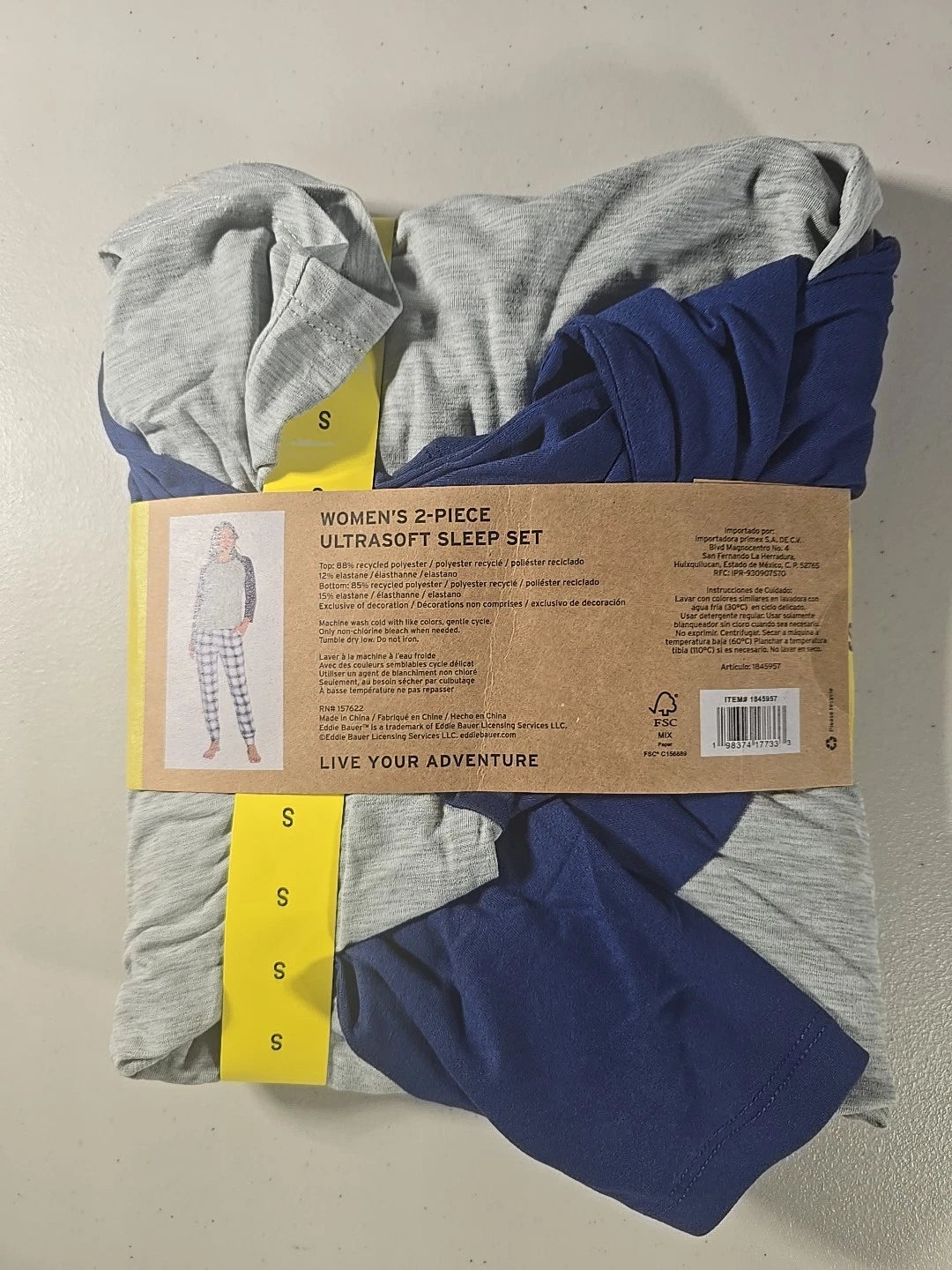 Eddie Bauer Women's 2-Piece Sleep Set Ultrasoft Blue Size S