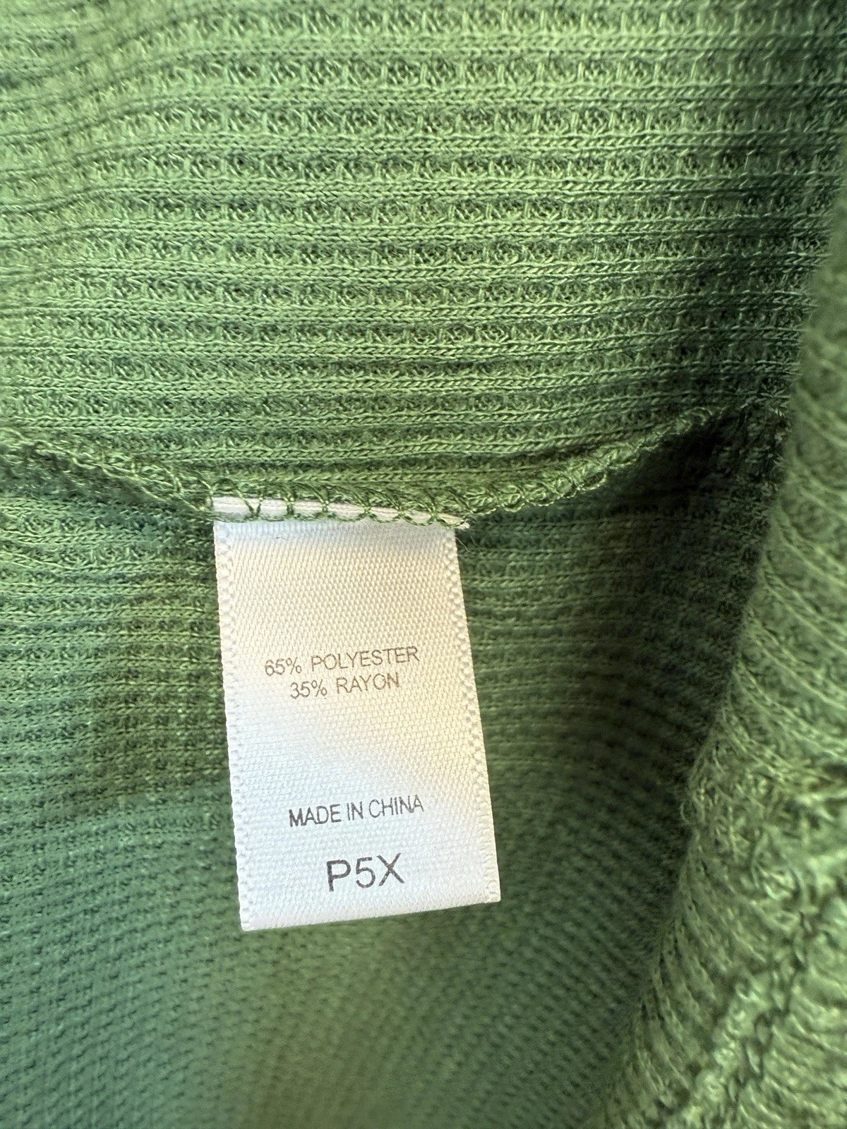 MUK LUKS Regular 2-Pc Lounge Set Women’s 5X Green Waffle Knit Top Wide Leg Pants