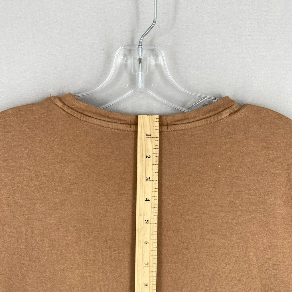 Nuuds Pajama Set Top & Pants Womens Size XS Brown Crewneck Pull On Bottoms