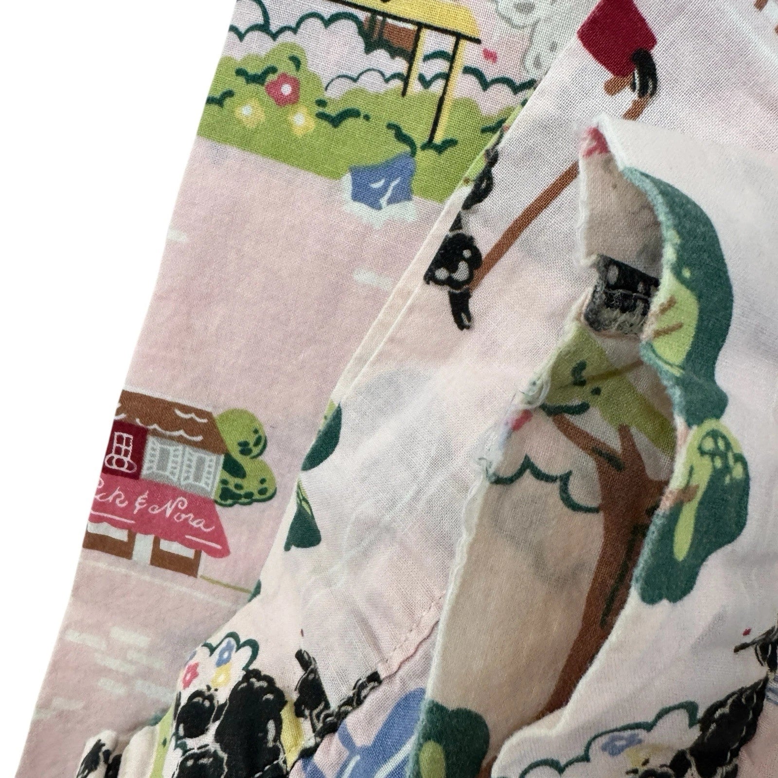 Nick & Nora Medium Pajama Set Poodles In Paris Cotton Top Pants Womens READ