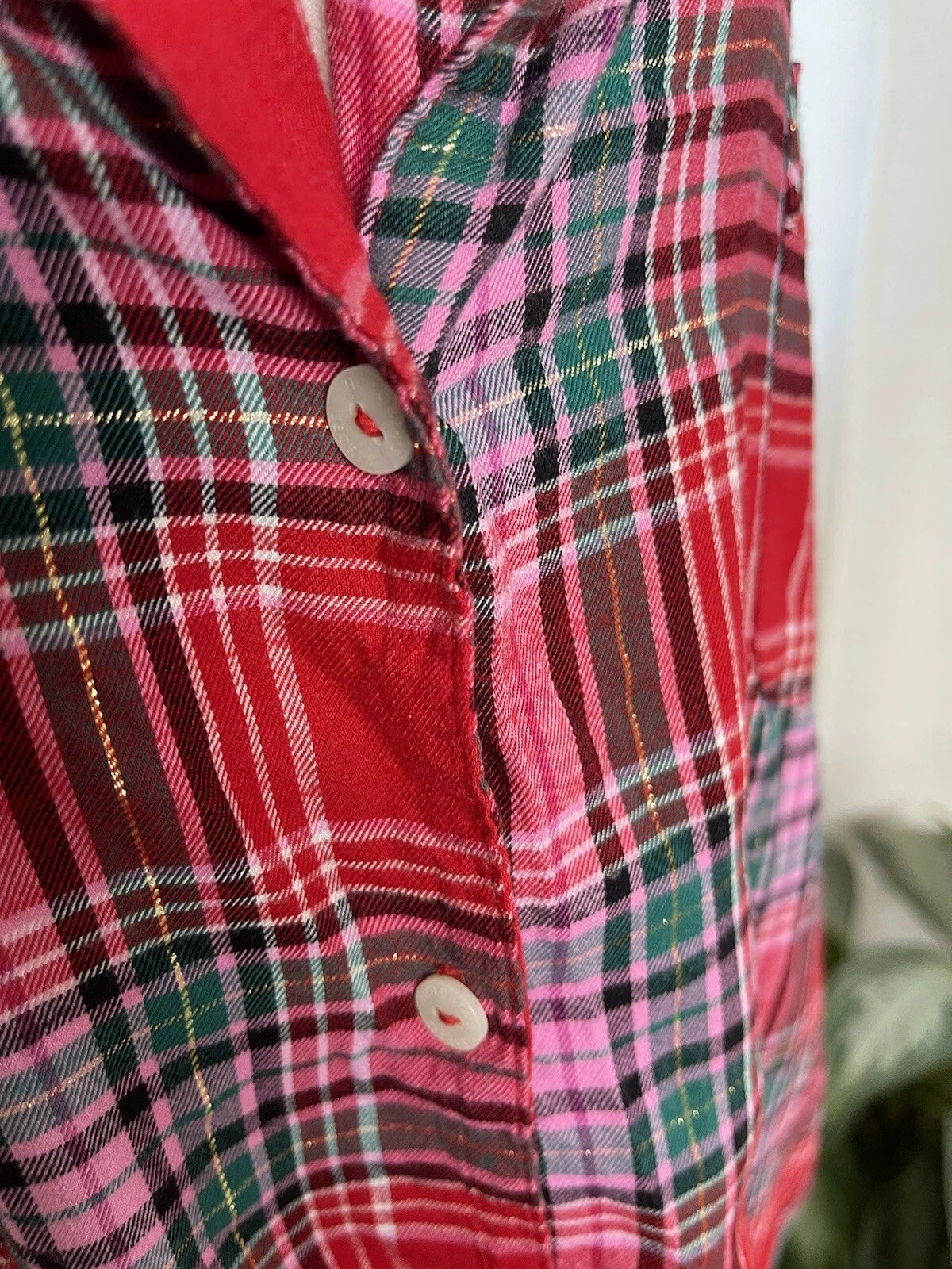 Victoria Secret- XXL Plaid 2 Piece Pajama Set (Red/Pink) Cozy Lounge Sleep