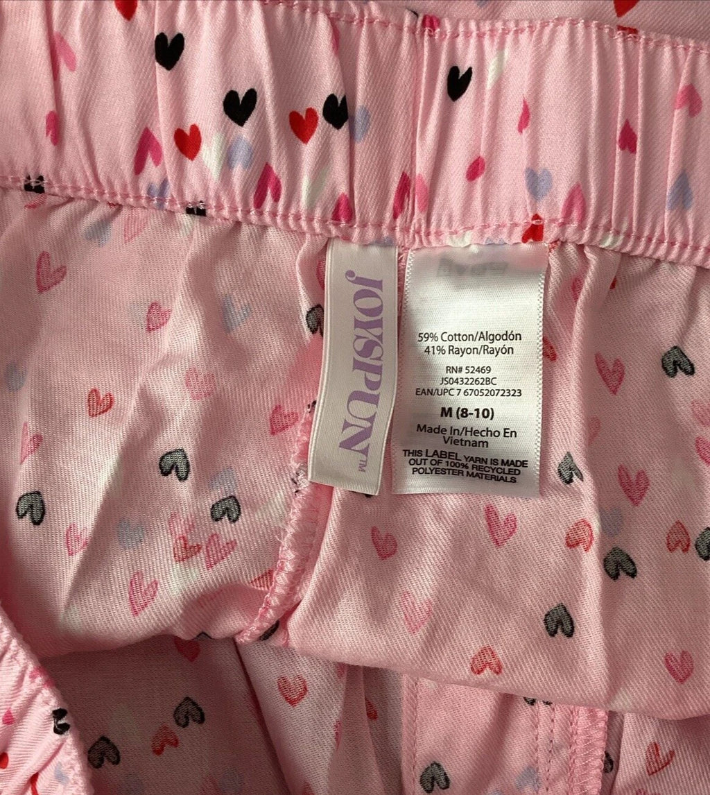 JOYSPUN LADIES PINK SAIL HEART PRINT WOVEN ELASTIC WAIST PJ SHORTS Sz M*
