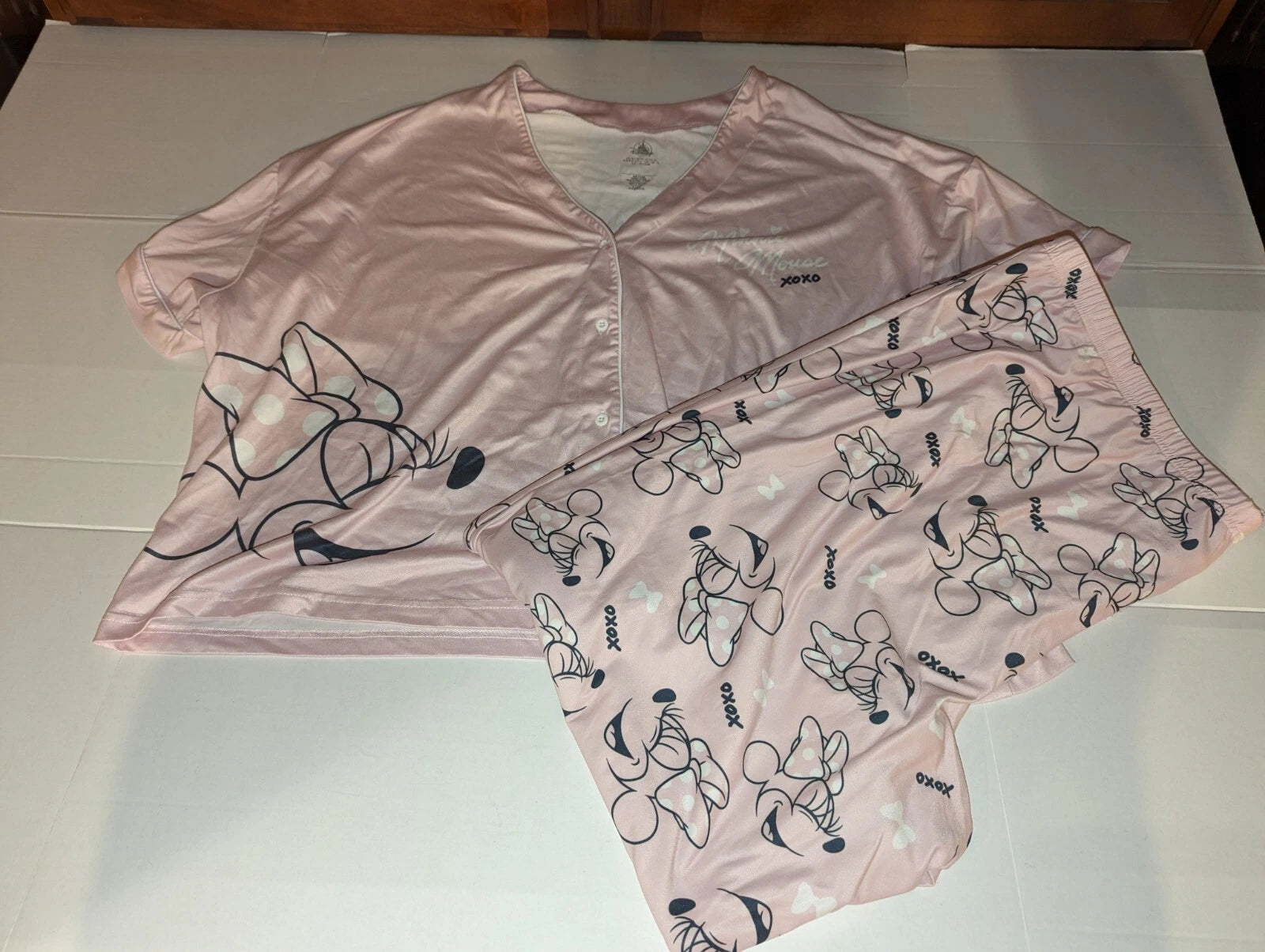 Disney Pink Minnie Mouse Pajama Set 2X- Very Good(See Photos)
