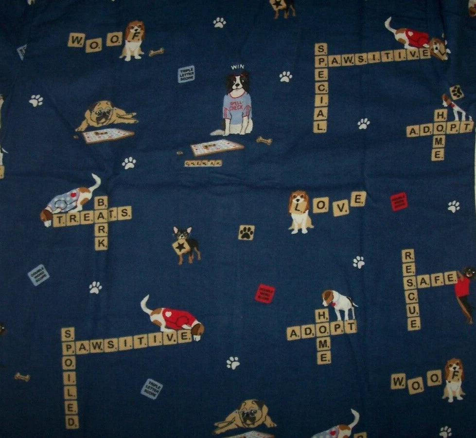 NWT PJ Salvage Blue RESCUE DOGS Flannel Pajama/Lounge Set XL PAWS & ENJOY LIFE