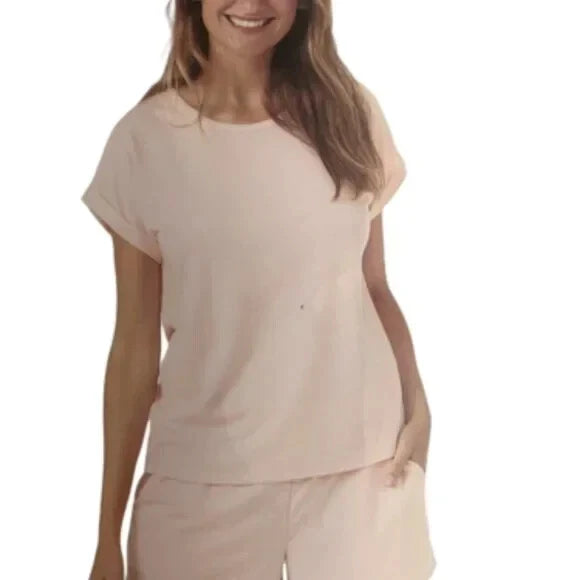 NWT Lucky Brand Women's 3 Piece Button Front Pajama Set Size M Pink $85 8HL115