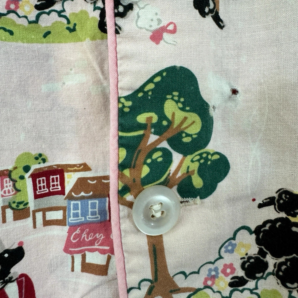 Nick & Nora Medium Pajama Set Poodles In Paris Cotton Top Pants Womens READ