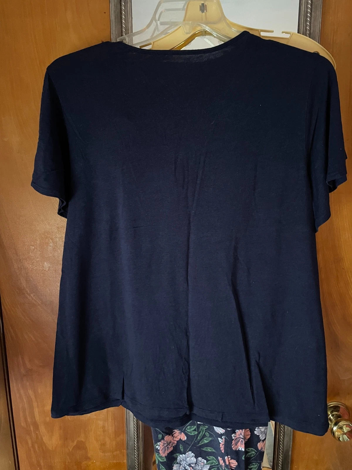 Liz Claiborne Navy Blue Floral Print Capri PJ's - XXL