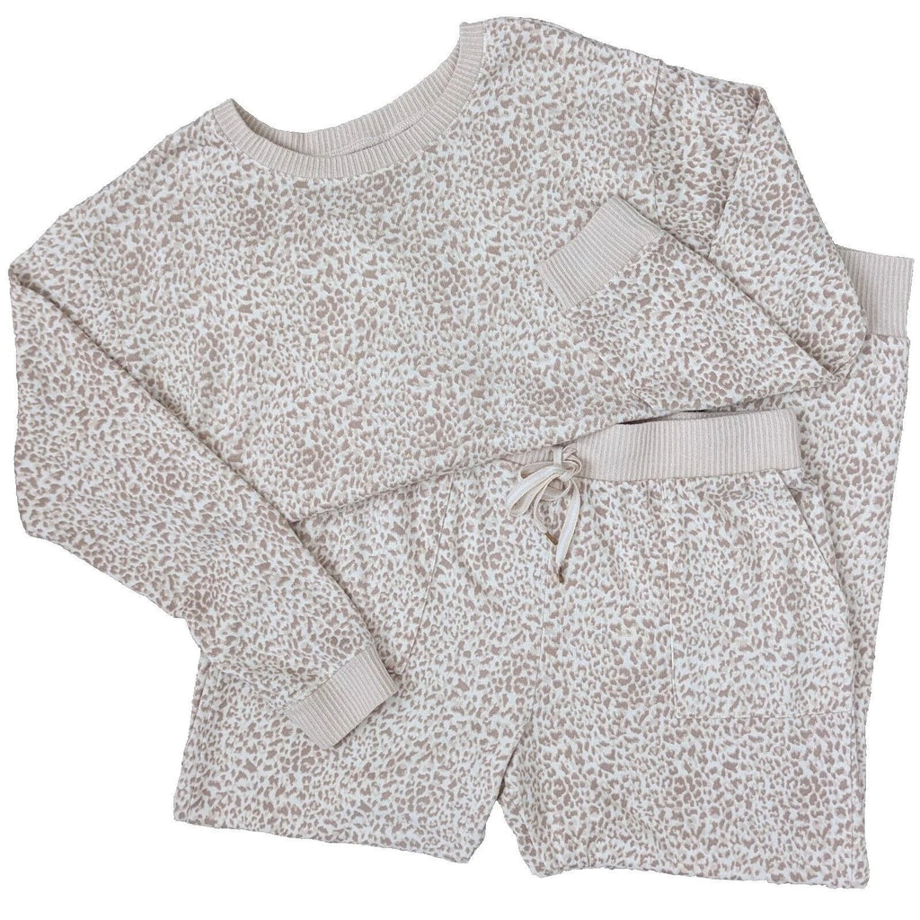 Honeydew 2-Piece Long Sleeve Jogger Pajama Set Womens Large Leopard Animal Print