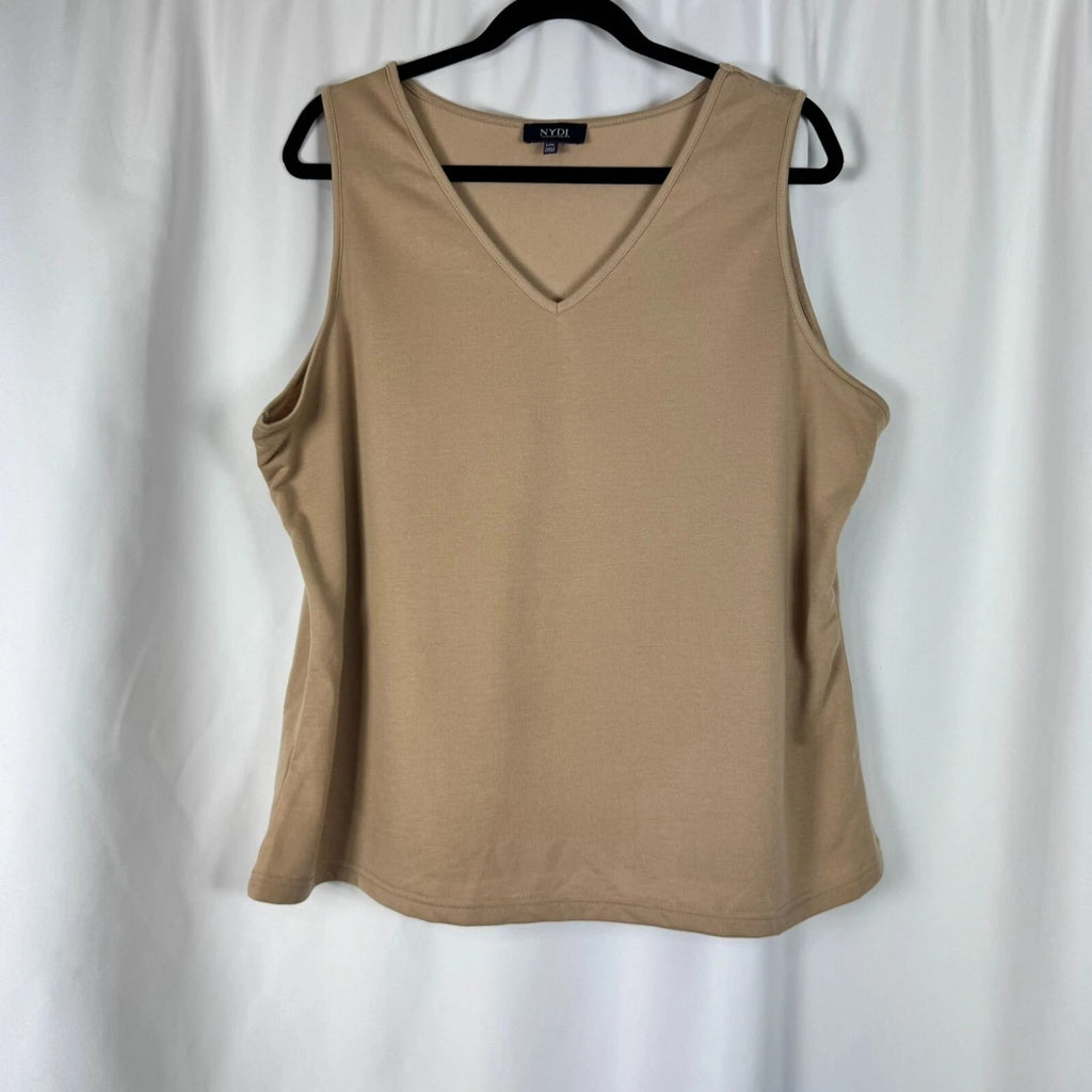 NYDJ Tan Terry Lounge Set Tank Top Shorts 2 Piece Comfort Loungewear L/XL
