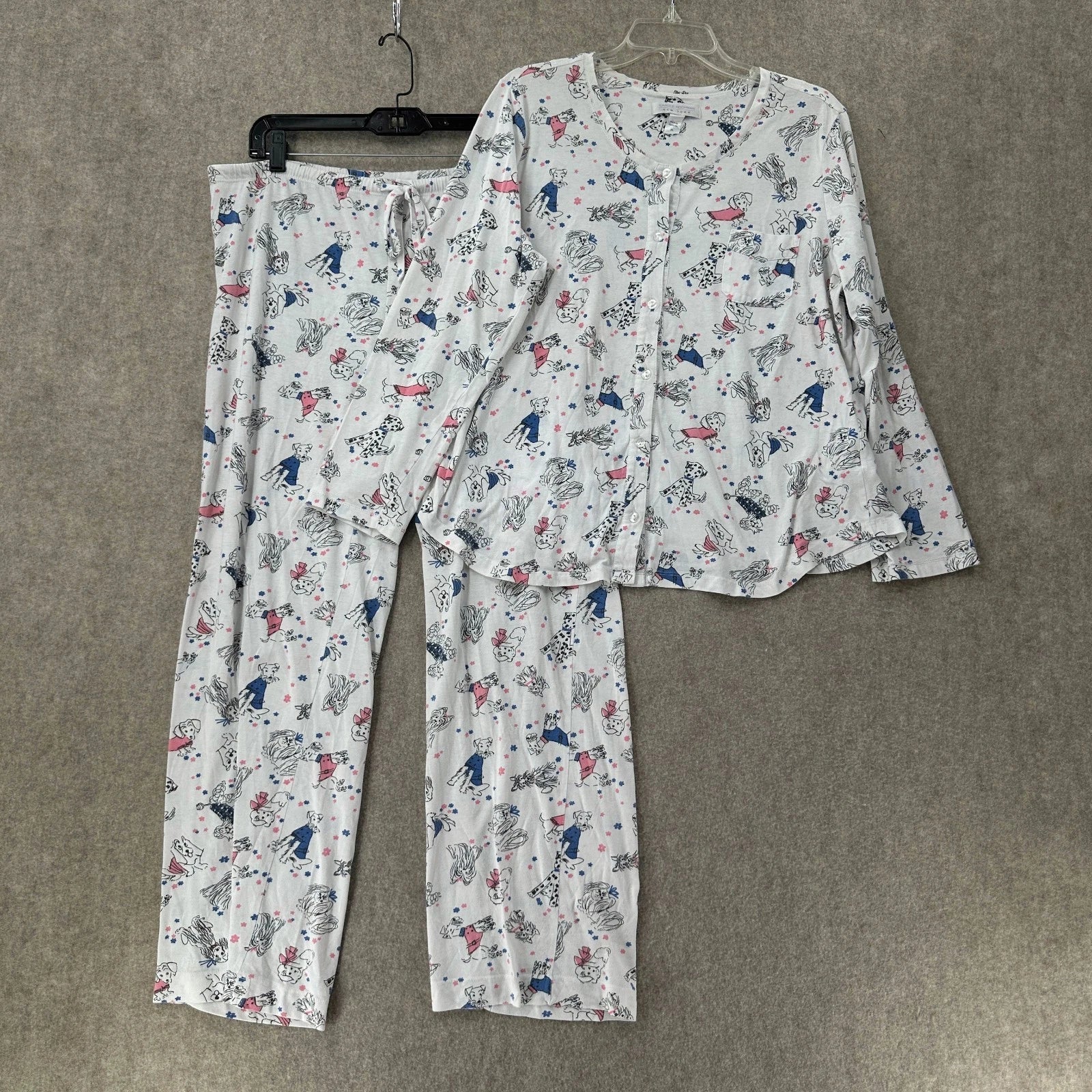Sleep Sense Cotton Jersey Knit Dog Print Pajamas Set XL 2PC Sleepwear