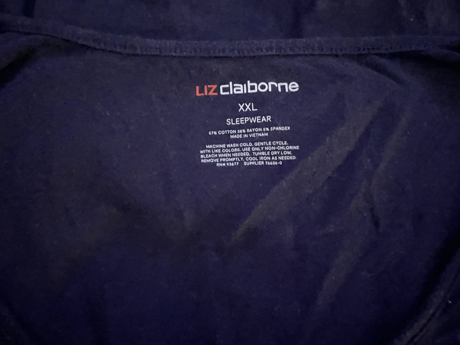 Liz Claiborne Navy Blue Floral Print Capri PJ's - XXL