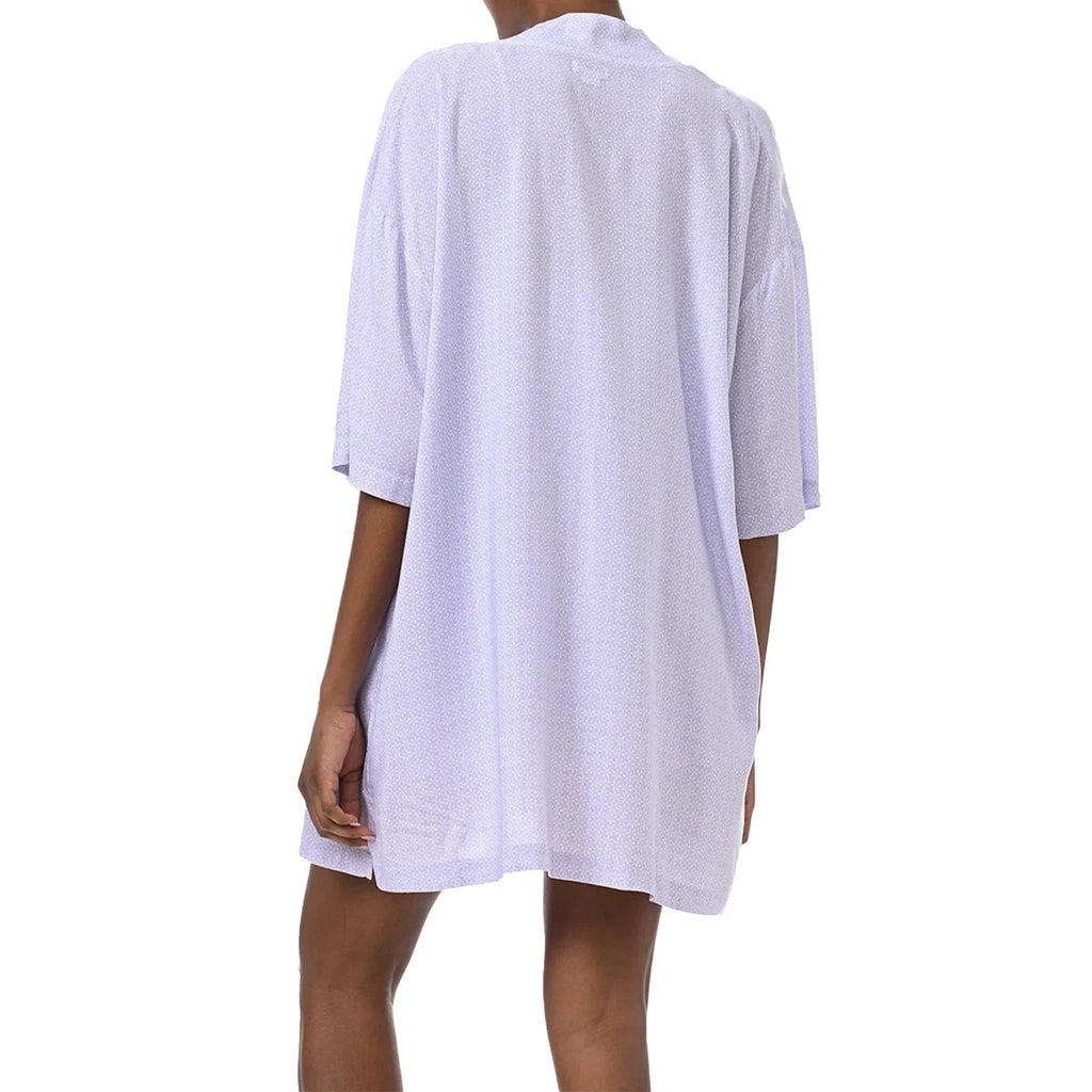 NWT Splendid Womens XL 3-Piece Robe, Tank Top & Shorts Sleep Set Petal Dot Geo