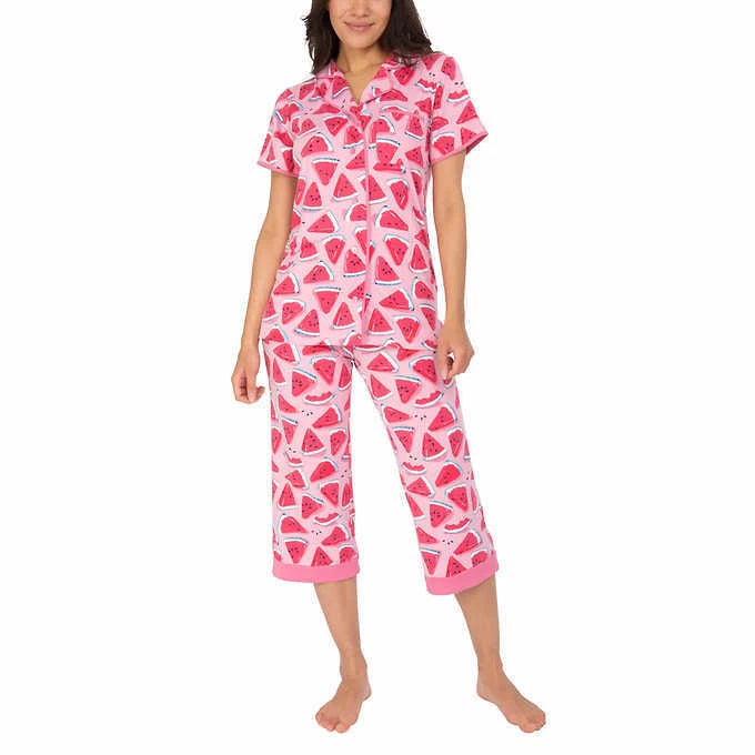 Munki Munki Ladies 2-piece Jersey Pajama Set Pink Watermelon XL 16/18 Plus NWT