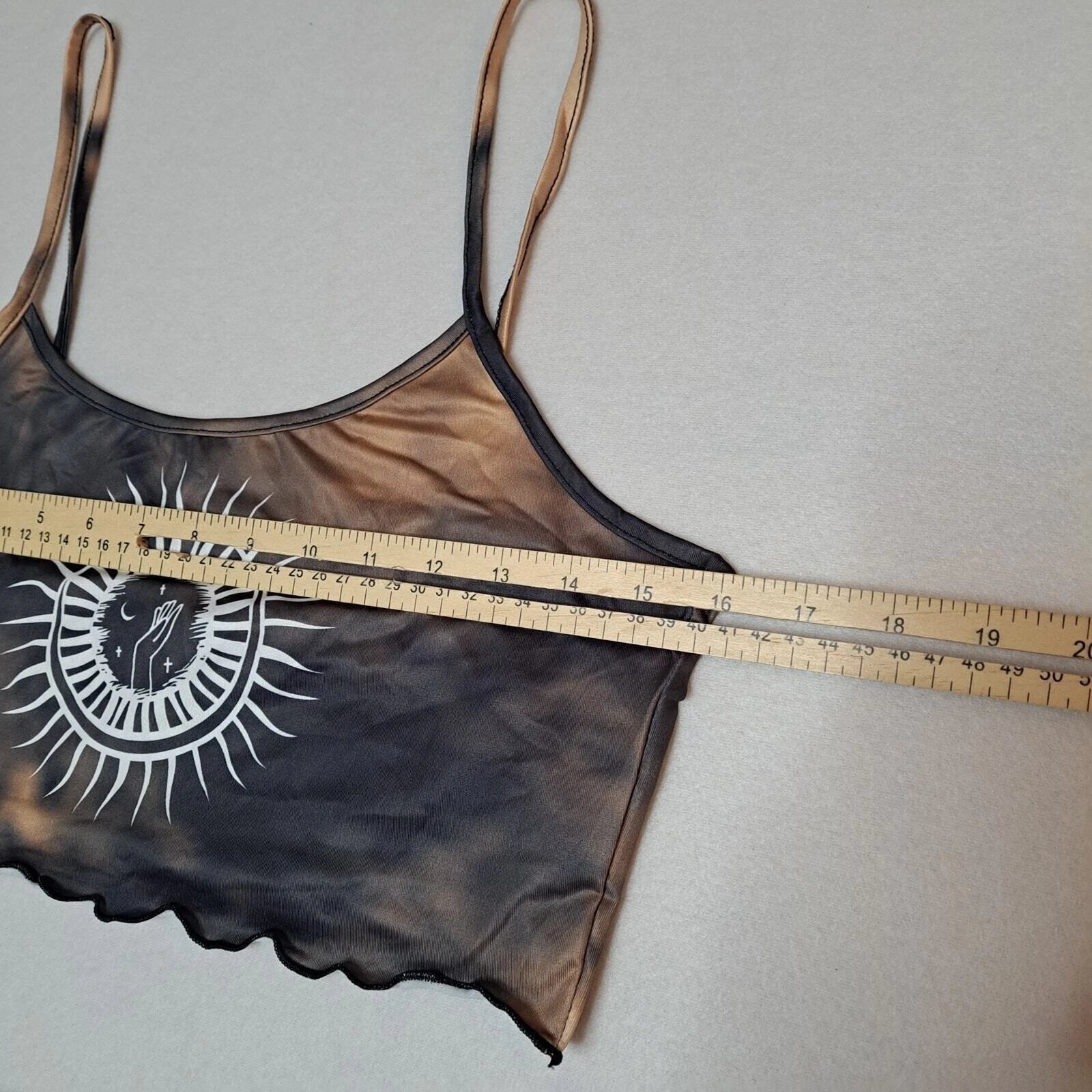 Sun Moon Tie Dye Pajama Set Women M Cami Top Shorts Celestial Lettuce Trim NWOT