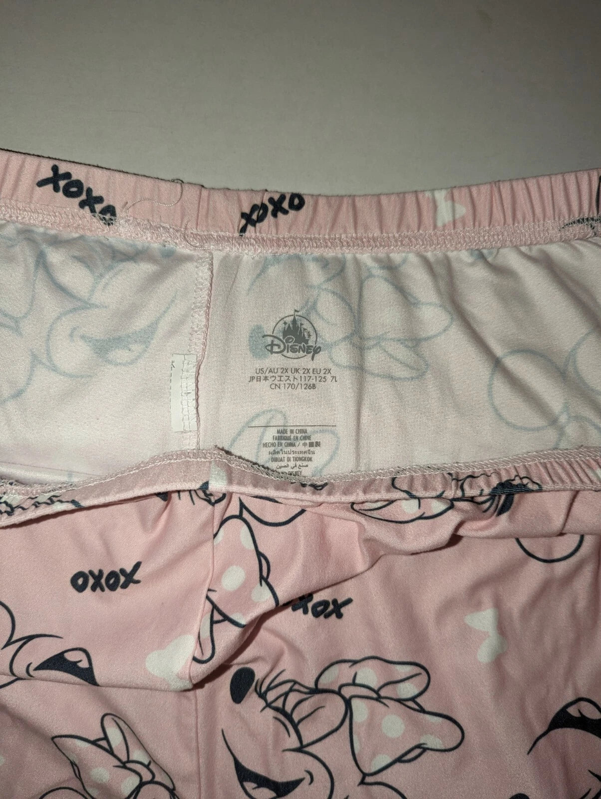 Disney Pink Minnie Mouse Pajama Set 2X- Very Good(See Photos)