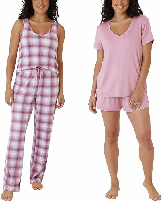 NWT Eddie Bauer Women's 4 Piece Pajama Sleep Set Tea Rose Size S $60 FLI170