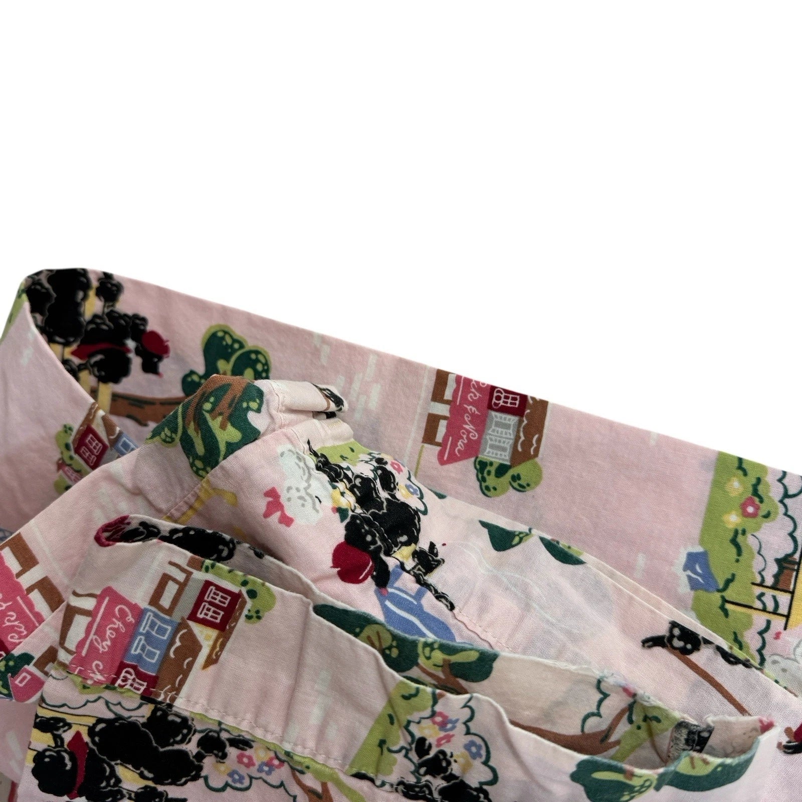 Nick & Nora Medium Pajama Set Poodles In Paris Cotton Top Pants Womens READ