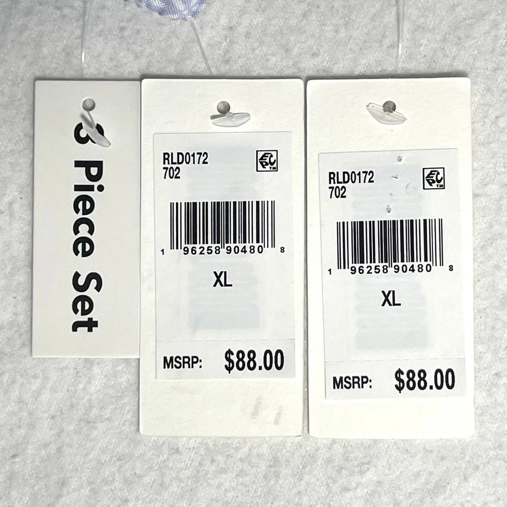 NWT Splendid Womens XL 3-Piece Robe, Tank Top & Shorts Sleep Set Petal Dot Geo