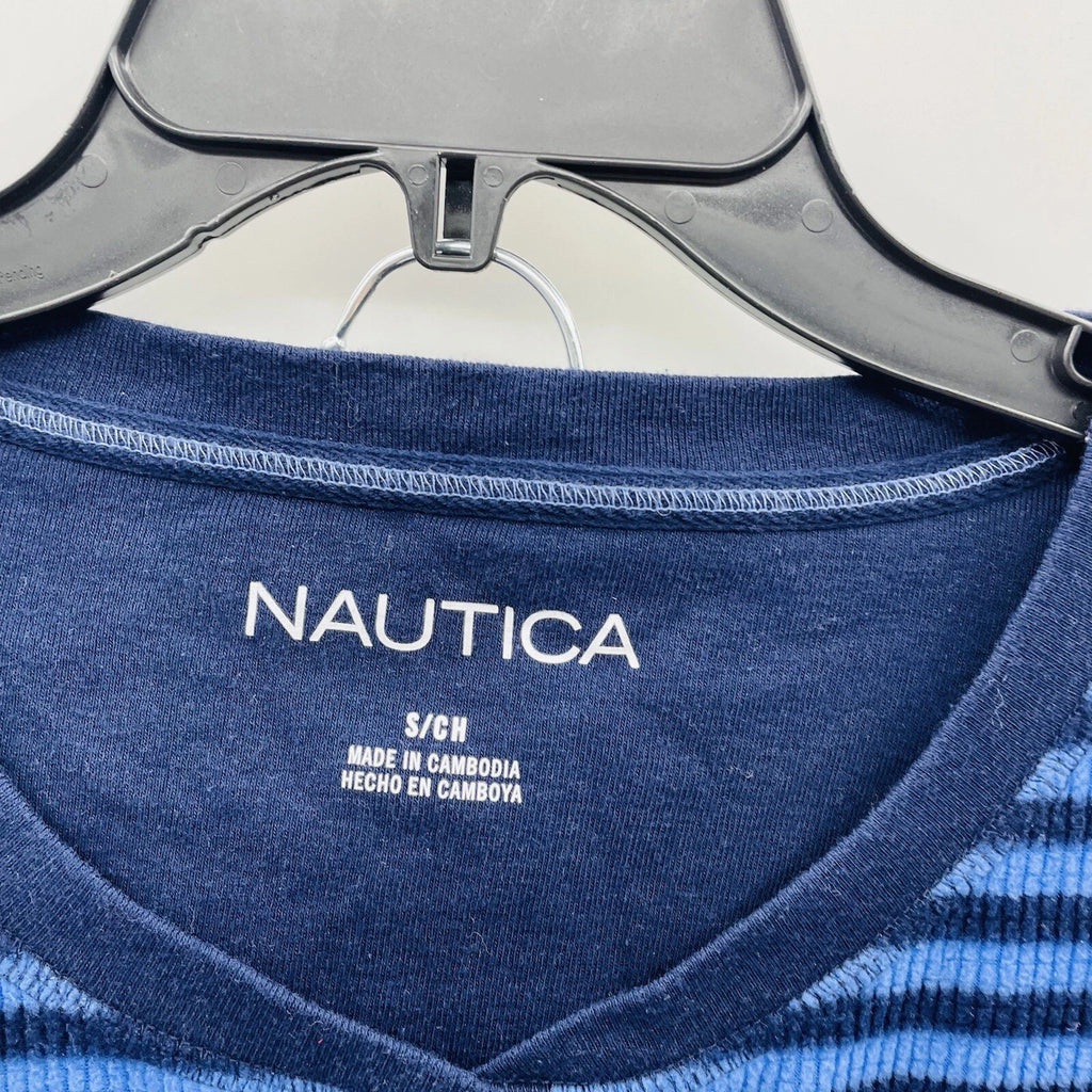 Nautica Womens Size Small Soft Fleece Striped 2 Piece Pajama Set in Blue