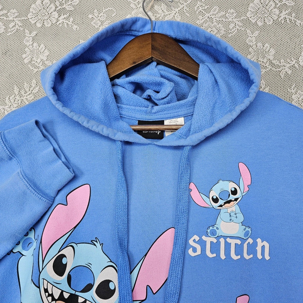 Disney Pride Stitch Pajama Set Tank Top Shorts Hoodie Blue L/G XL Sleepwear Set